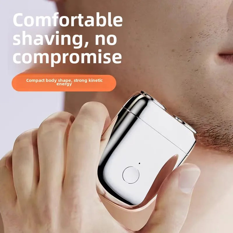 Magnetic Double Blade Shaver Fully Automatic Electric Shaver For Men Portable Waterproof Shaver Rechargeable Mini Rotary Shaver - The Shop At Crown Perth