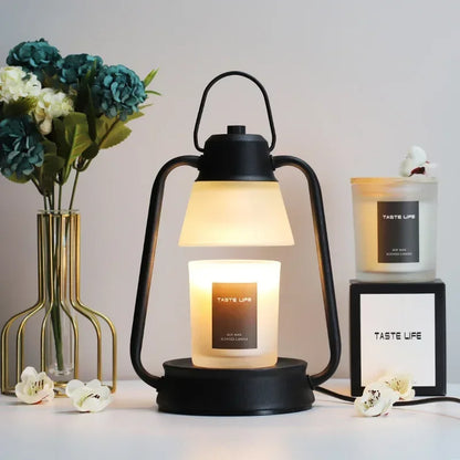 American Aromatherapy Candle Warmer Lamp Creative Bedroom Bedhead Flameless Aroma Melting Candle Lamp Retro Black Candle Warmer - The Shop At Crown Perth
