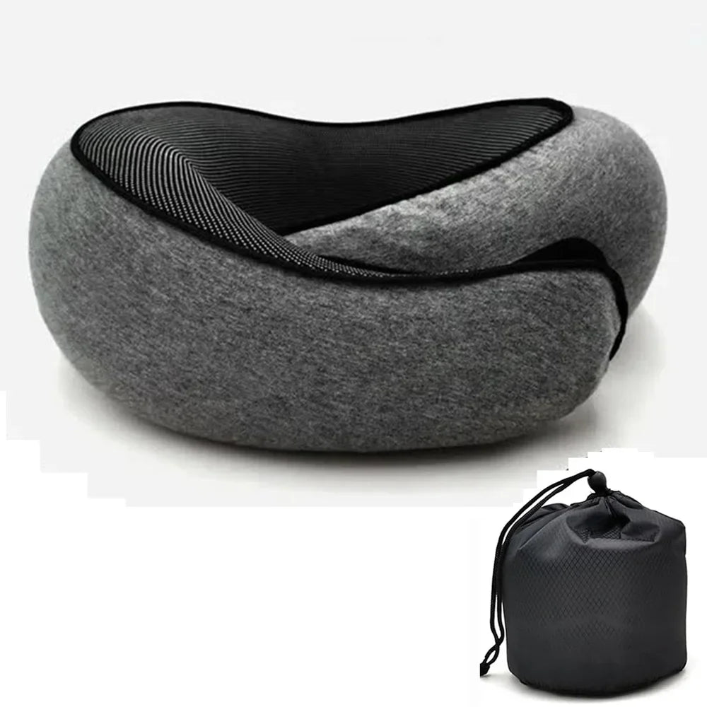 Okayso Memory Foam Neck Pillow U-Shaped Travel Pillow Adjustable Portable Ergonomic Support for Airplane Car Neck Pillow - The Shop At Crown Perth
