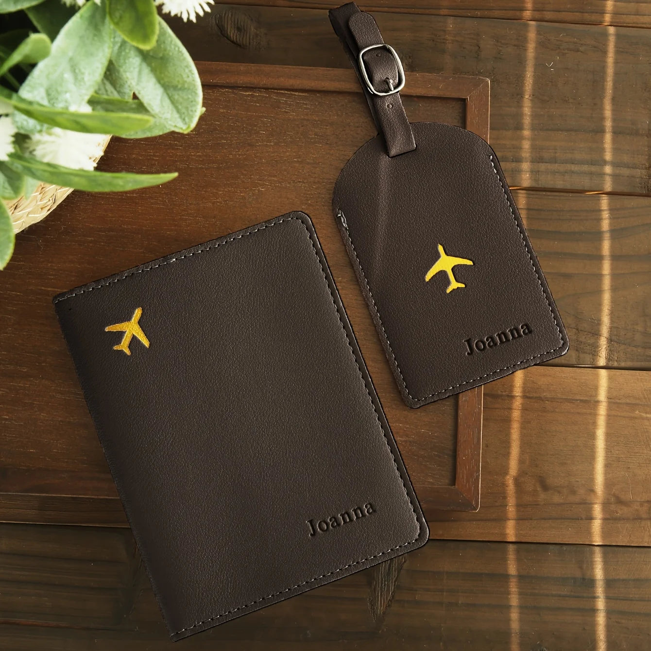 Personalized Artificial Leather Passport Holder Custom Name Foldable Lightweight Luggage Tag Ideal for Outings and Travel Gifts - The Shop At Crown Perth