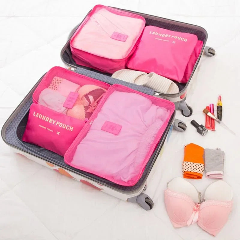 6PCS Packing Cubes Luggage Organizer Travel Storage Bags for Clothes Shoes Toiletries Portable Suitcase Organization Set