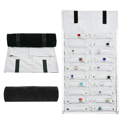 Travel Bracelet Jewelry Organizer Roll Up Bag Portable Velvet Ring Earrings Pendant Necklace Storage Bag Ornaments Foldable Case - The Shop At Crown Perth