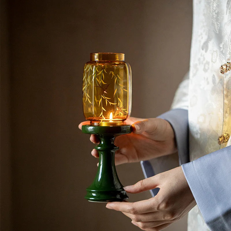 Ruili Emerald Liuyan Candle Holder Tea Ceremony Accessories Tea Party Atmosphere High Value Ornament Scented Candle Holder - The Shop At Crown Perth