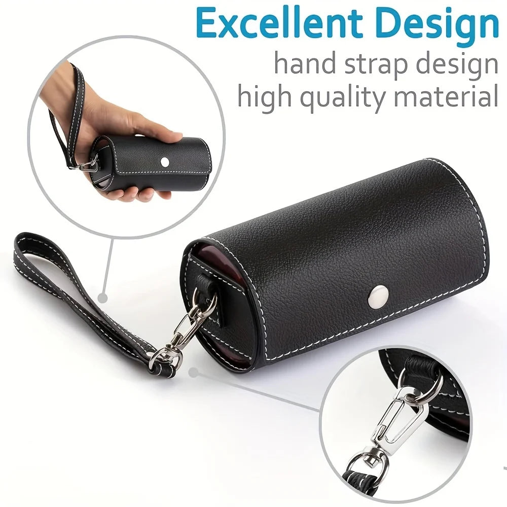 Weekly Pill Organizer 2 Times a Day, AM PM Large Daily Pill Box with PU Leather Case for Travel, Round Medicine Organizer - The Shop At Crown Perth