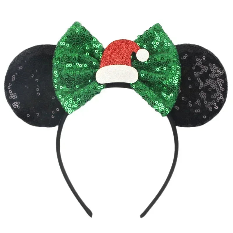 Disney Mickey Mouse Ear Hairbands Lollipop Candy Cane Bows Christmas Headband for Adults Party Kids Women Plush Hair Accessories - The Shop At Crown Perth