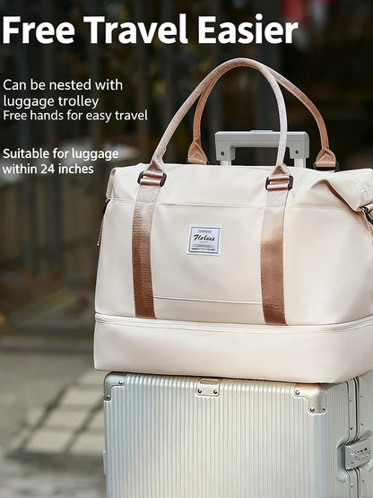 Travel Tote Bag, Lightweight Handbag with Shoe Compartment, Large Capacity Crossbody Shoulder Bag, Cabin Travel Bag, Sports Bag - The Shop At Crown Perth