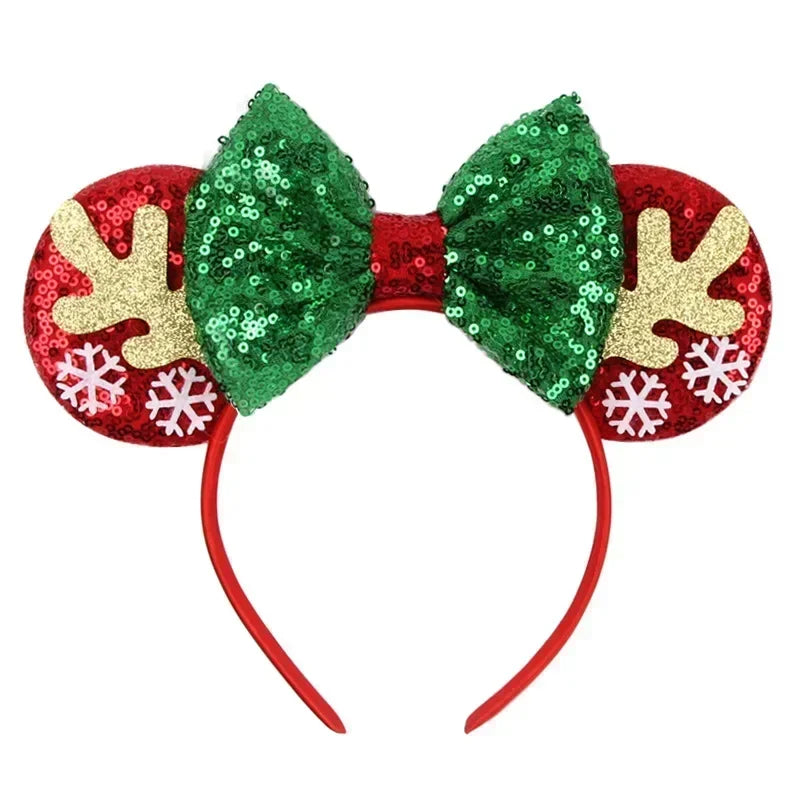 Disney Mickey Mouse Ear Hairbands Lollipop Candy Cane Bows Christmas Headband for Adults Party Kids Women Plush Hair Accessories - The Shop At Crown Perth