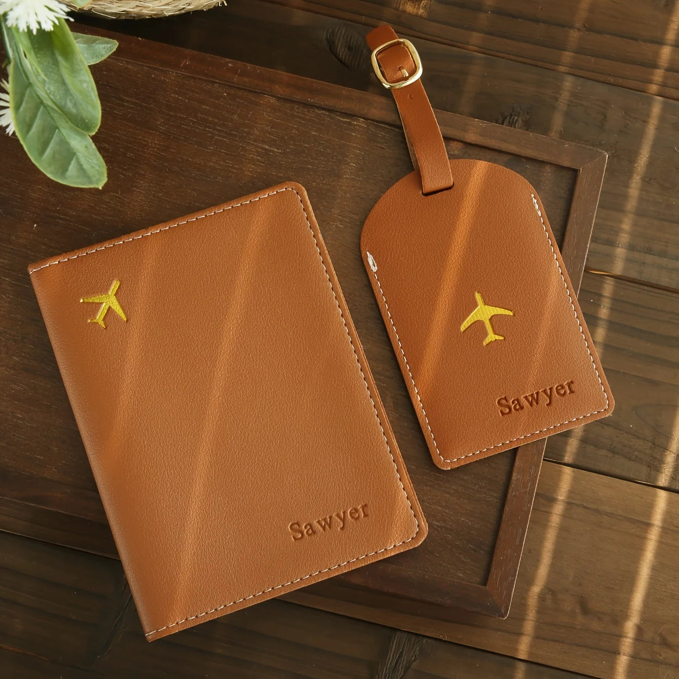 Personalized Artificial Leather Passport Holder Custom Name Foldable Lightweight Luggage Tag Ideal for Outings and Travel Gifts - The Shop At Crown Perth