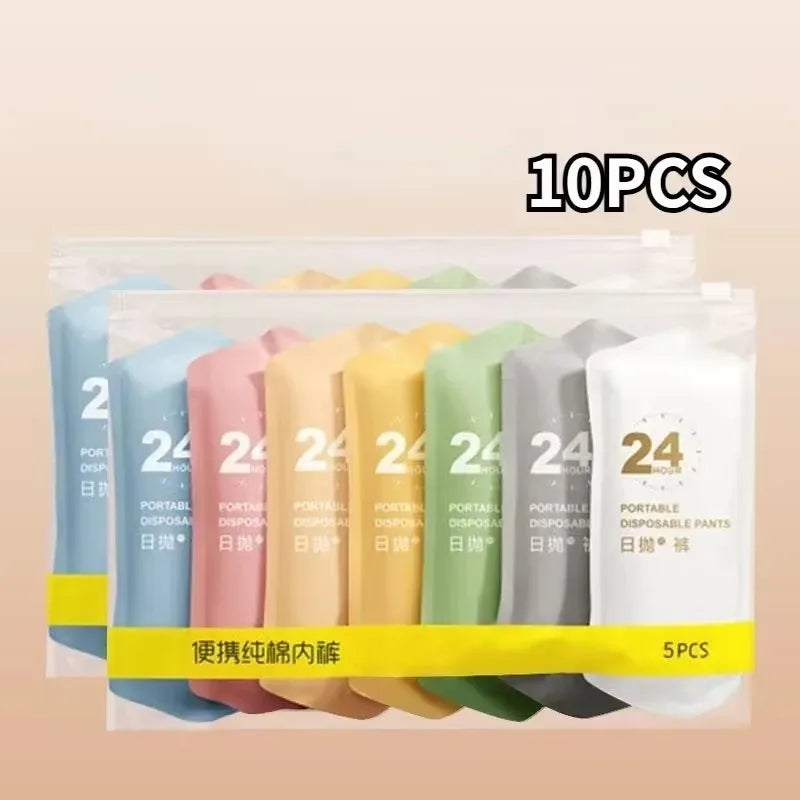 10PCS/Set Women Cotton Disposable Pantie Free Washing Portable Postpartum Monthly Shorts Daily Underwear for Business Trips - The Shop At Crown Perth