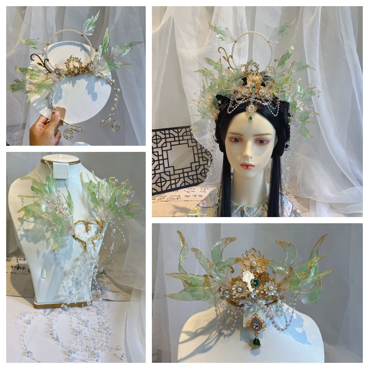 Fairy Mermaid Hair Crown Handmade Hair Accessories Ancient Style Flow Princess Jewelry Set - The Shop At Crown Perth