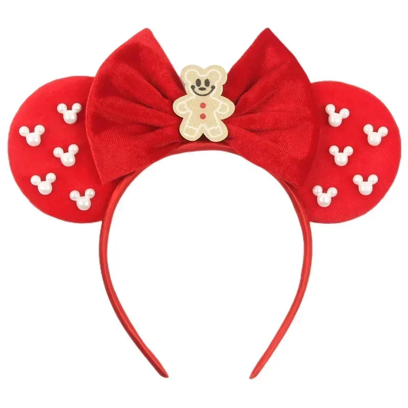 Disney Mickey Mouse Ear Hairbands Lollipop Candy Cane Bows Christmas Headband for Adults Party Kids Women Plush Hair Accessories - The Shop At Crown Perth