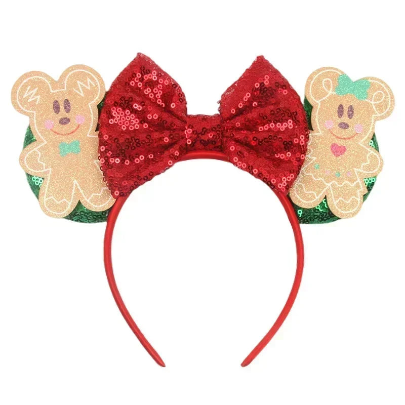 Disney Mickey Mouse Ear Hairbands Lollipop Candy Cane Bows Christmas Headband for Adults Party Kids Women Plush Hair Accessories - The Shop At Crown Perth