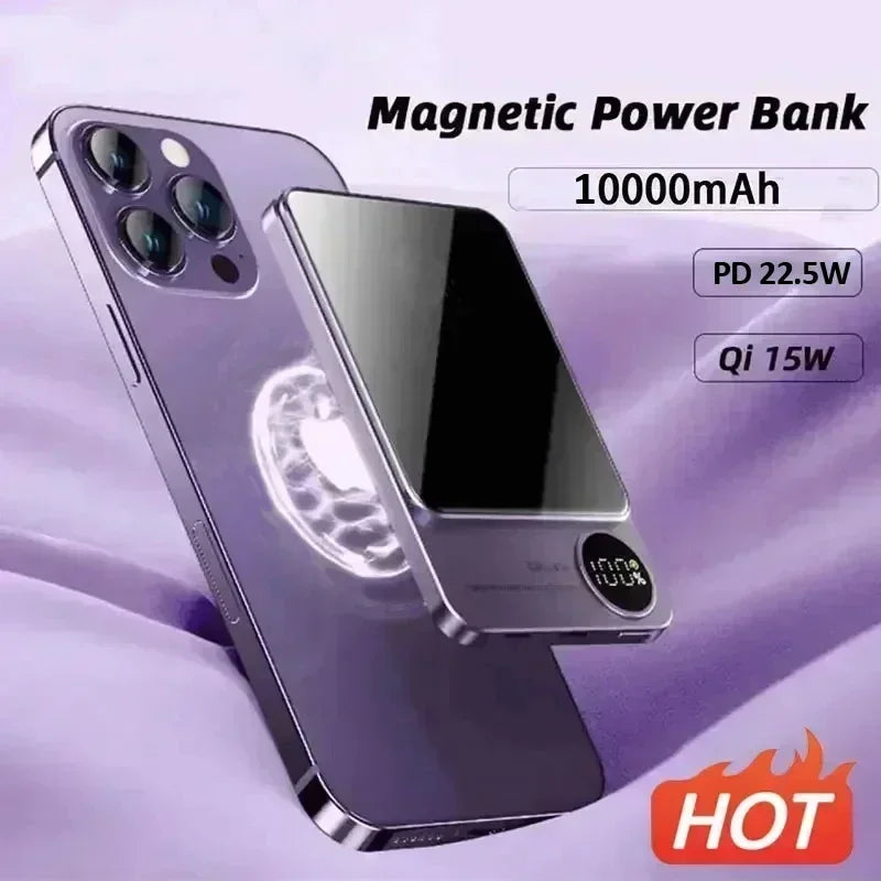 22.5W Fast Charging Wireless Magnetic Power Bank Portable External Battery 10000mAh PowerBank Adapter for IPhone Samsung Huawei - The Shop At Crown Perth