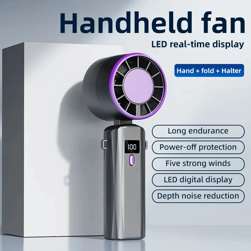 Portable Fan: 13000 RPM High-Speed Rapid Cooling, USB-Powered with Large Battery Capacity - The Shop At Crown Perth