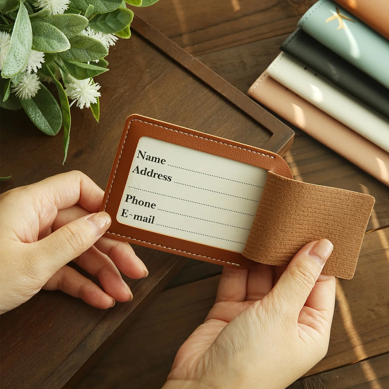 Personalized Artificial Leather Passport Holder Custom Name Foldable Lightweight Luggage Tag Ideal for Outings and Travel Gifts - The Shop At Crown Perth