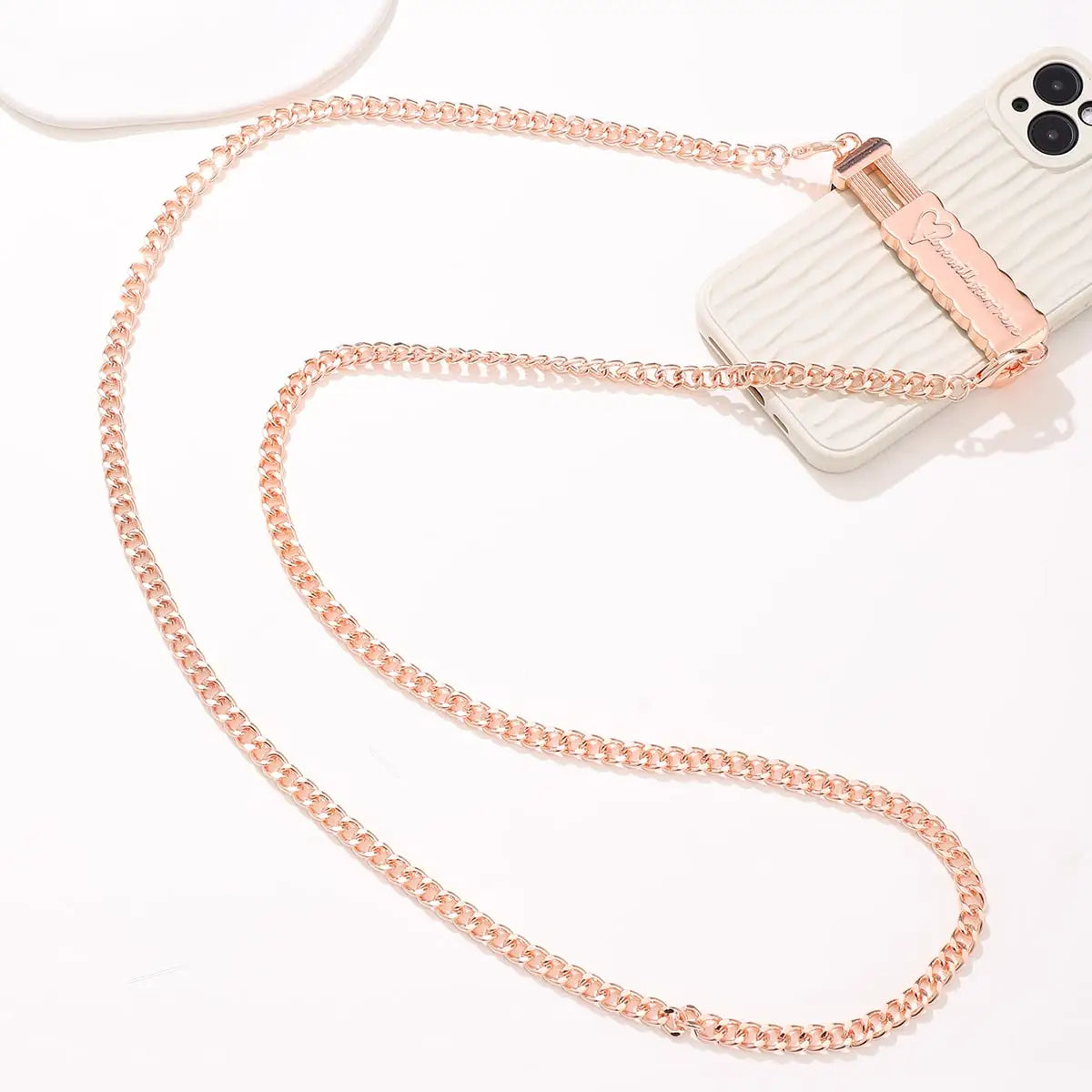 Black Love Clip With Lron Chain Pearl Chain Diagonal Cross Chain Phone Clip - The Shop At Crown Perth