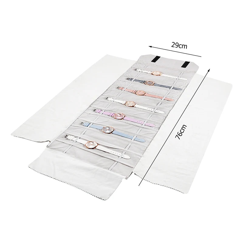 Travel Bracelet Jewelry Organizer Roll Up Bag Portable Velvet Ring Earrings Pendant Necklace Storage Bag Ornaments Foldable Case - The Shop At Crown Perth