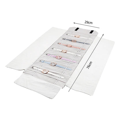 Travel Bracelet Jewelry Organizer Roll Up Bag Portable Velvet Ring Earrings Pendant Necklace Storage Bag Ornaments Foldable Case - The Shop At Crown Perth