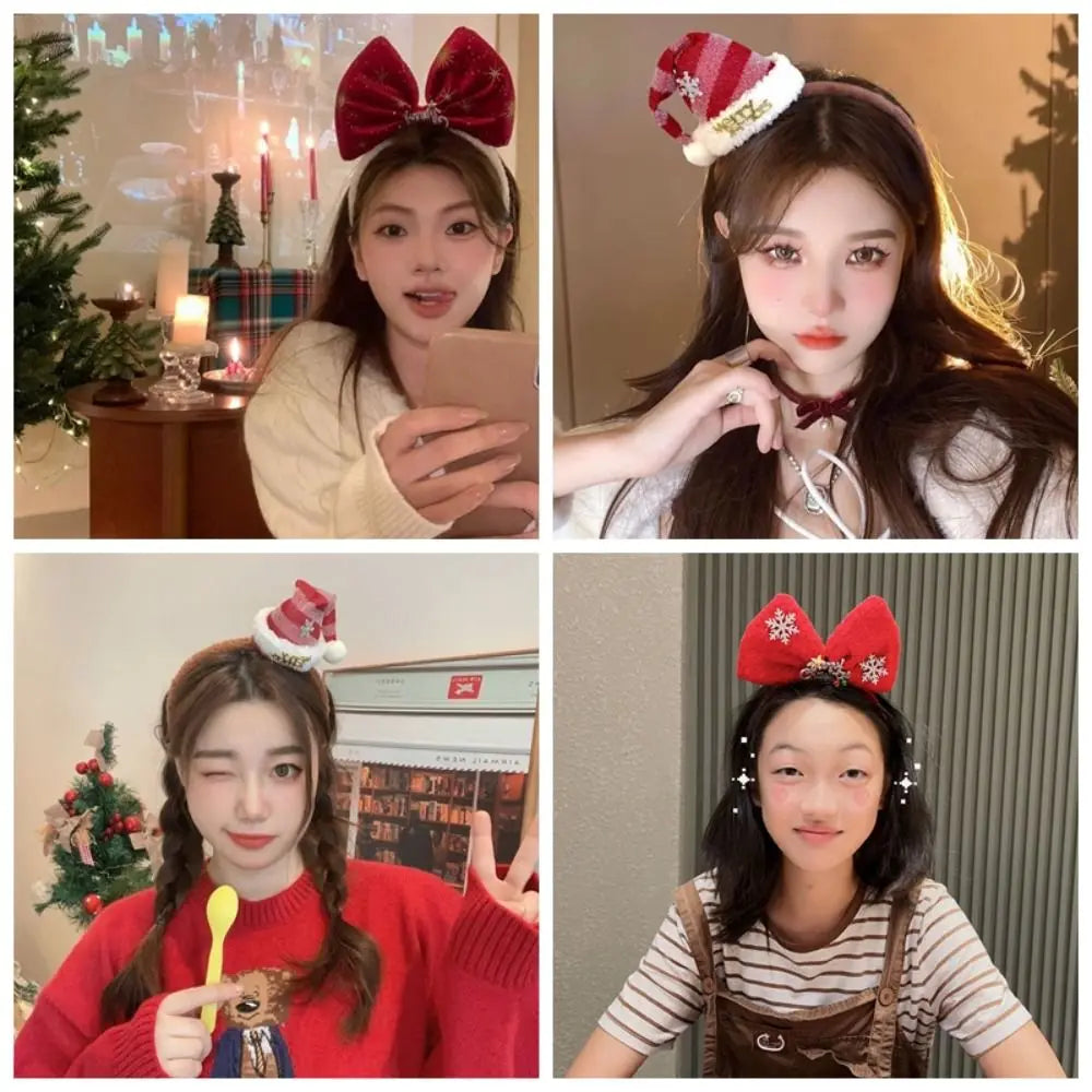 NEW Plush Christmas Headband Red Headwear Children Headbands Cloth Kids Hair Bands - The Shop At Crown Perth