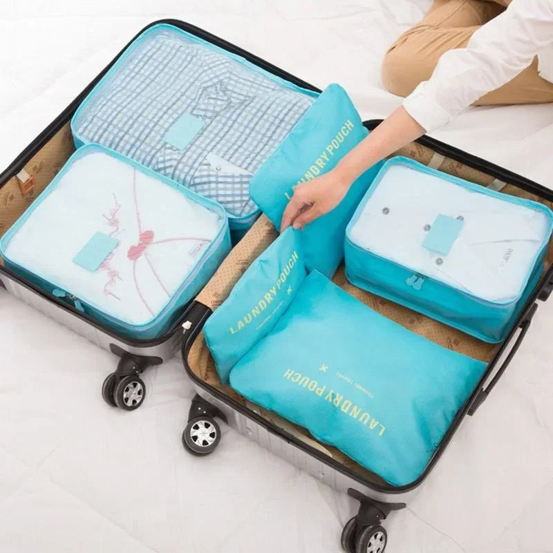 6PCS Packing Cubes Luggage Organizer Travel Storage Bags for Clothes Shoes Toiletries Portable Suitcase Organization Set