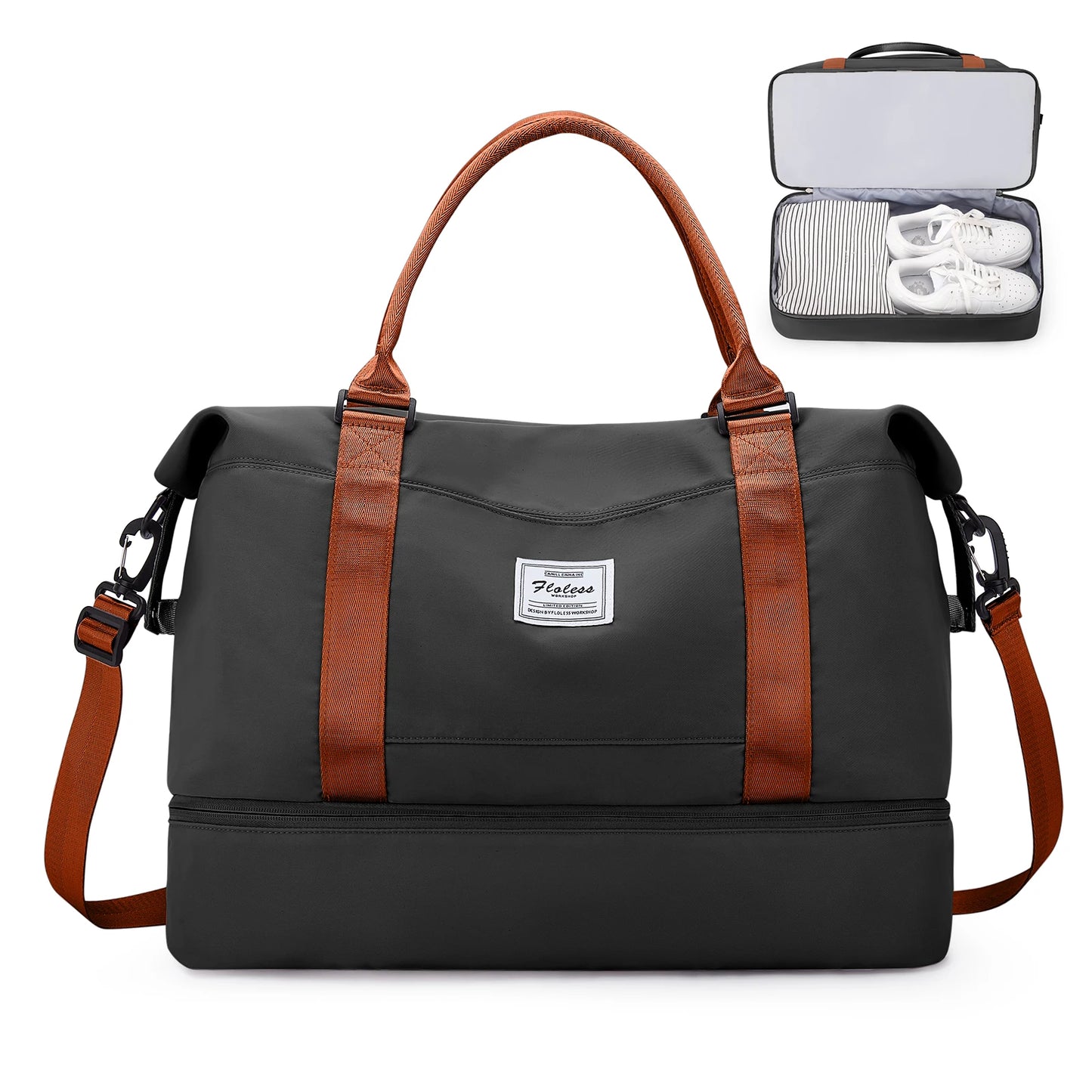 Travel Tote Bag, Lightweight Handbag with Shoe Compartment, Large Capacity Crossbody Shoulder Bag, Cabin Travel Bag, Sports Bag - The Shop At Crown Perth