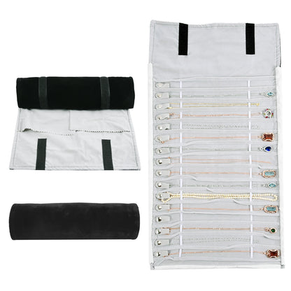 Travel Bracelet Jewelry Organizer Roll Up Bag Portable Velvet Ring Earrings Pendant Necklace Storage Bag Ornaments Foldable Case - The Shop At Crown Perth