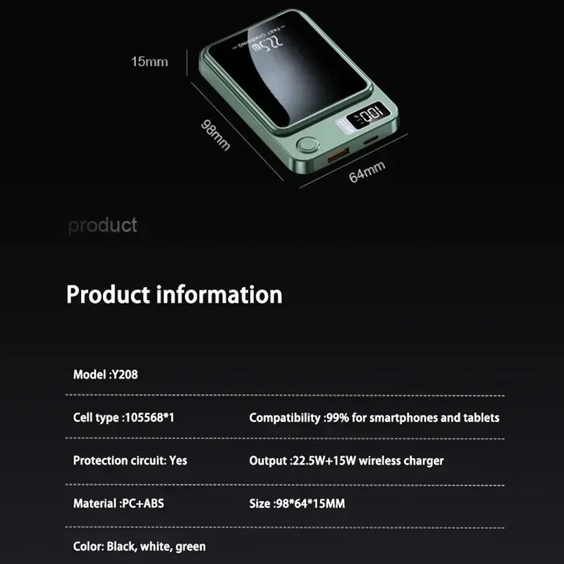 Xiaomi 100000mAh Magnetic Power Bank Wireless Fast Charger For Magsafe Portable Auxiliary Battery For iphone Huawei Samsung 2025 - The Shop At Crown Perth