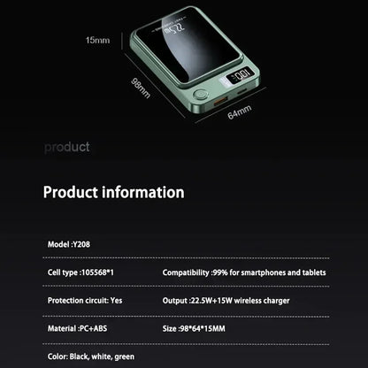 Xiaomi 100000mAh Magnetic Power Bank Wireless Fast Charger For Magsafe Portable Auxiliary Battery For iphone Huawei Samsung 2025 - The Shop At Crown Perth