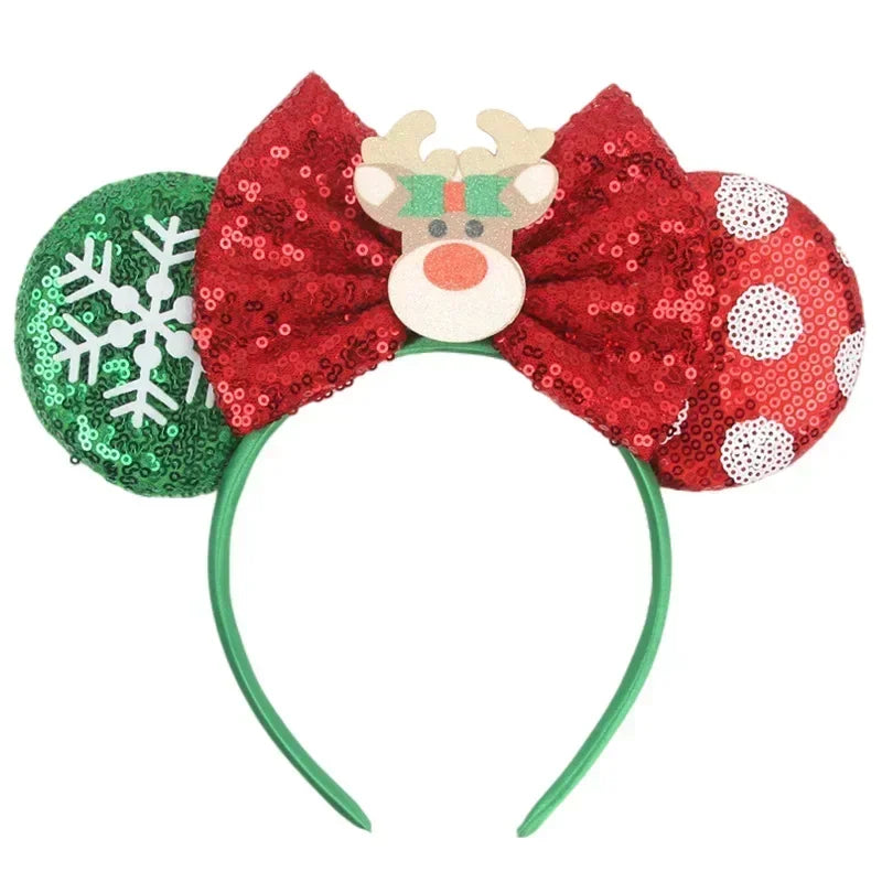 Disney Mickey Mouse Ear Hairbands Lollipop Candy Cane Bows Christmas Headband for Adults Party Kids Women Plush Hair Accessories - The Shop At Crown Perth