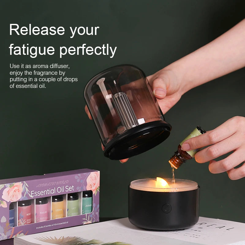 Vintage Night Light Aroma Diffuser Aromatherapy Mini Desktop Air Humidifier USB Creative Ambient Light As Gift/Essential Oil Set - The Shop At Crown Perth