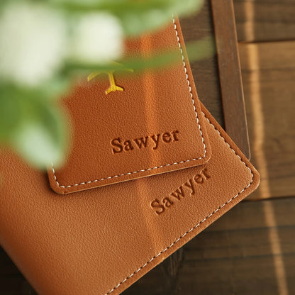 Personalized Artificial Leather Passport Holder Custom Name Foldable Lightweight Luggage Tag Ideal for Outings and Travel Gifts - The Shop At Crown Perth