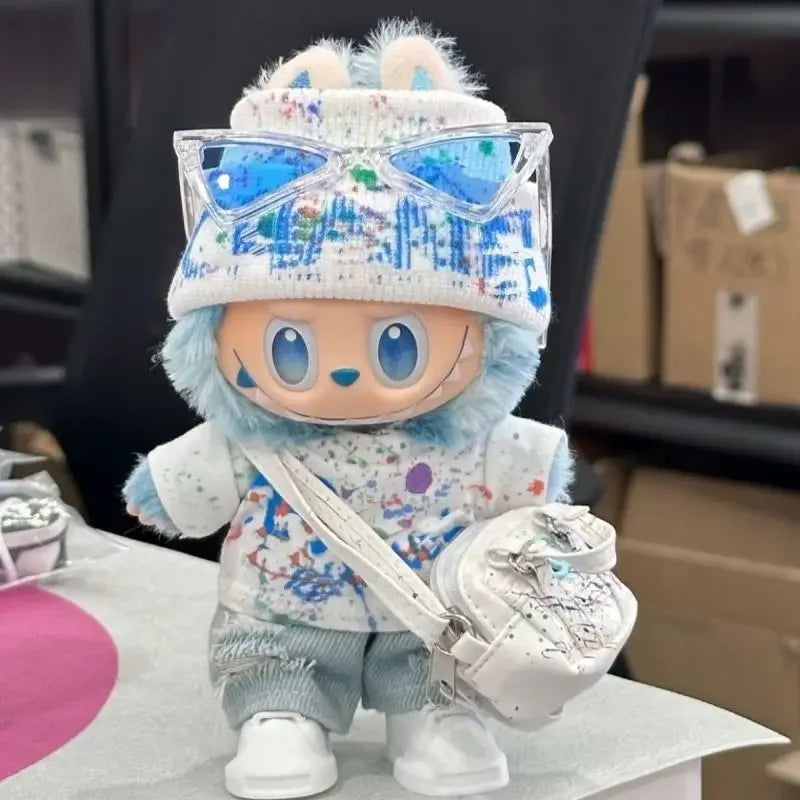 17cm V1 V2 V3 Hip-hop Jeans Splashed Print Sunglasses Crossbody Bag Set for Labubu Outfits DIY Accessories - The Shop At Crown Perth