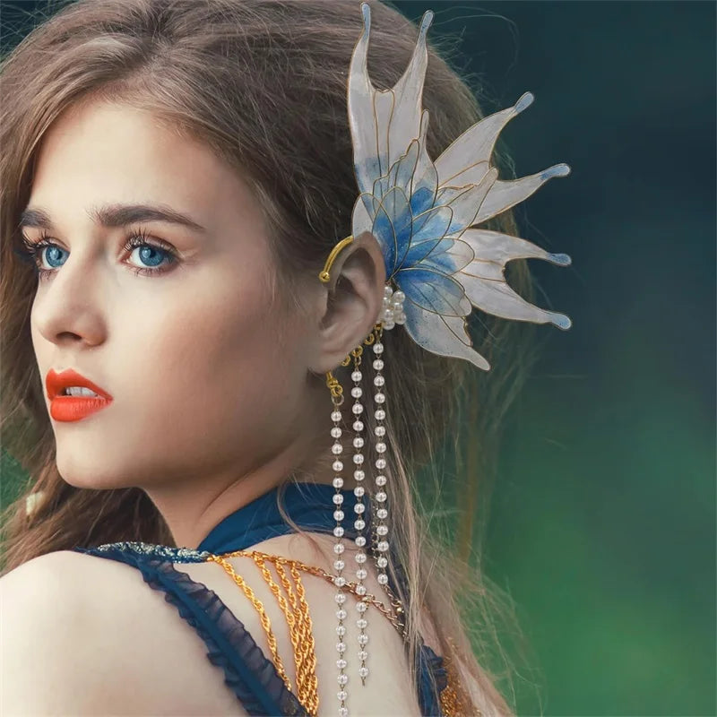 Combhasaki Women's Fairy Ear Cuffs Beautiful Clip-on Mermaid Earrings Fashion Ear Cuffs Cosplay Accessories - The Shop At Crown Perth