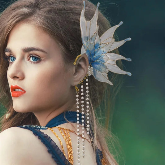 Combhasaki Women's Fairy Ear Cuffs Beautiful Clip-on Mermaid Earrings Fashion Ear Cuffs Cosplay Accessories - The Shop At Crown Perth