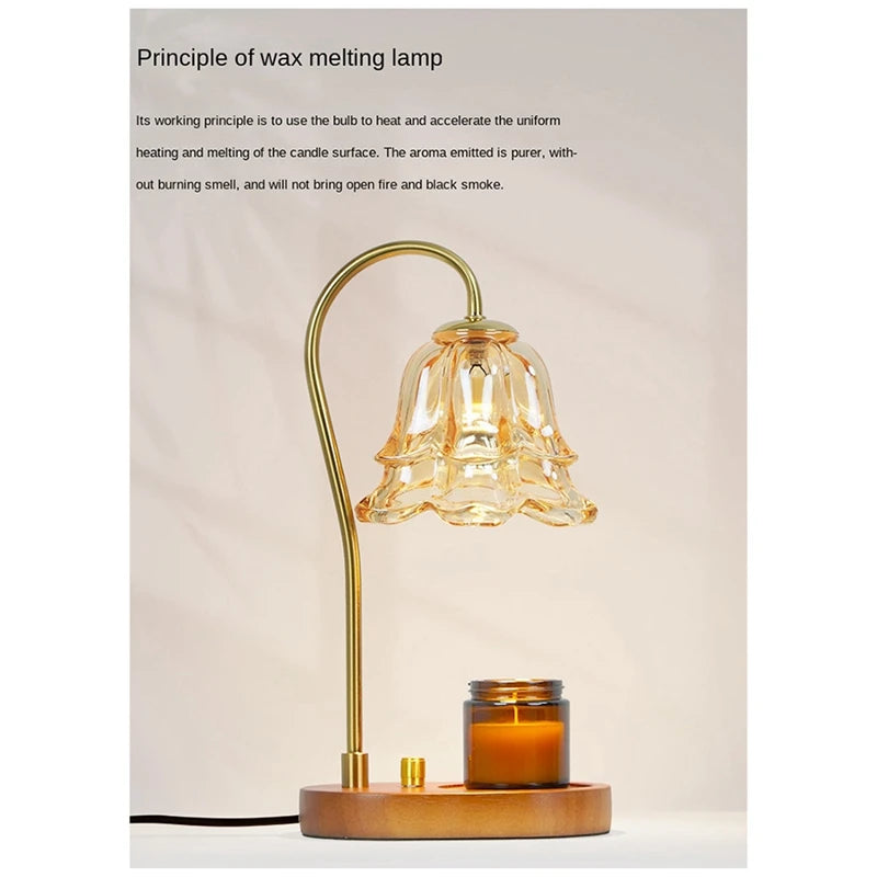 A27R-Electric Candle Warmer Lamp Flower Candle Warmer Lamp Button Switch With Adjustable 3 Gear Aromatherapy Table Lamp - The Shop At Crown Perth