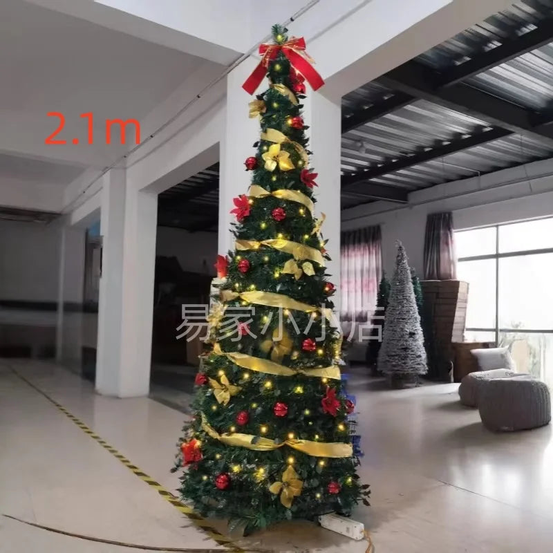 Foldable Pre-Decorated Christmas Tree Pop-Up Festive Decoration Home Decor Portable Christmas Tree 120/150/180/210cm - The Shop At Crown Perth