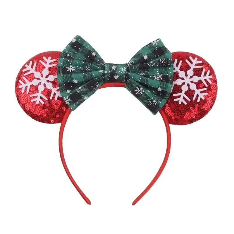 Disney Mickey Mouse Ear Hairbands Lollipop Candy Cane Bows Christmas Headband for Adults Party Kids Women Plush Hair Accessories - The Shop At Crown Perth