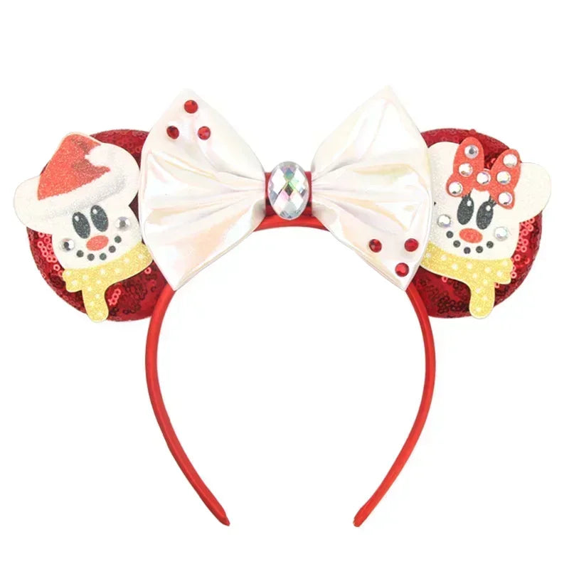 Disney Mickey Mouse Ear Hairbands Lollipop Candy Cane Bows Christmas Headband for Adults Party Kids Women Plush Hair Accessories - The Shop At Crown Perth
