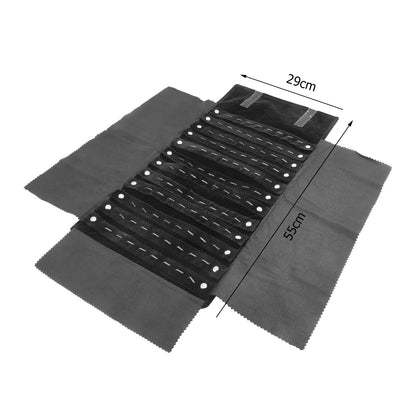Travel Bracelet Jewelry Organizer Roll Up Bag Portable Velvet Ring Earrings Pendant Necklace Storage Bag Ornaments Foldable Case - The Shop At Crown Perth