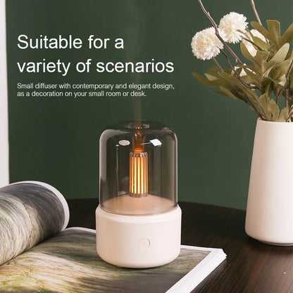 Vintage Night Light Aroma Diffuser Aromatherapy Mini Desktop Air Humidifier USB Creative Ambient Light As Gift/Essential Oil Set - The Shop At Crown Perth
