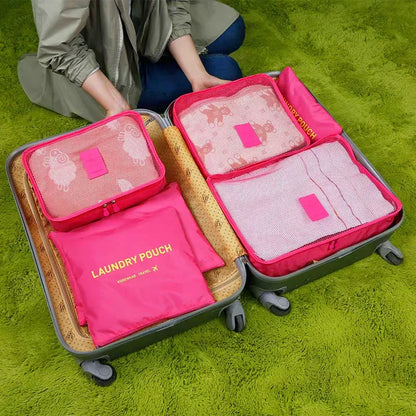 6PCS Packing Cubes Luggage Organizer Travel Storage Bags for Clothes Shoes Toiletries Portable Suitcase Organization Set - The Shop At Crown Perth