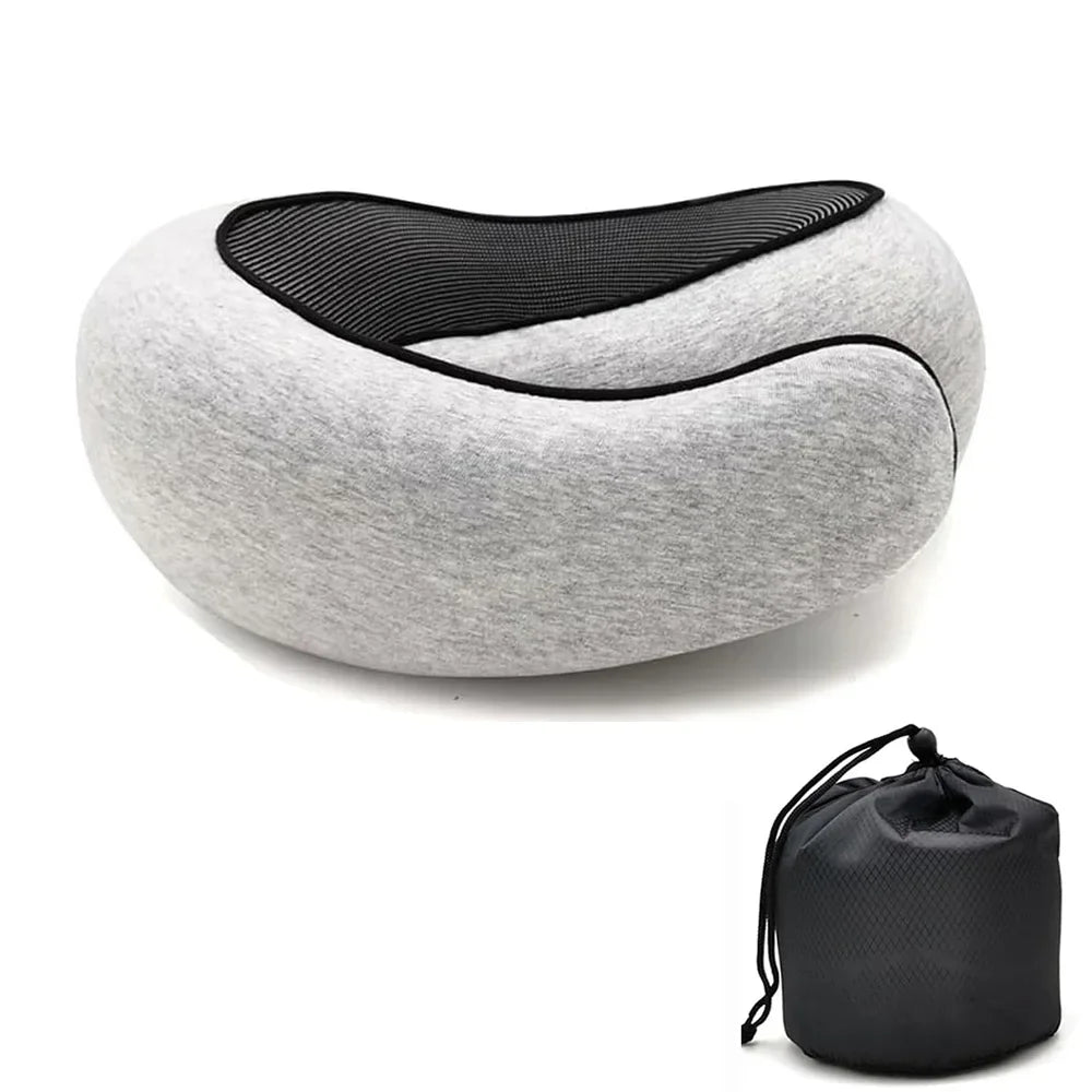 Okayso Memory Foam Neck Pillow U-Shaped Travel Pillow Adjustable Portable Ergonomic Support for Airplane Car Neck Pillow - The Shop At Crown Perth
