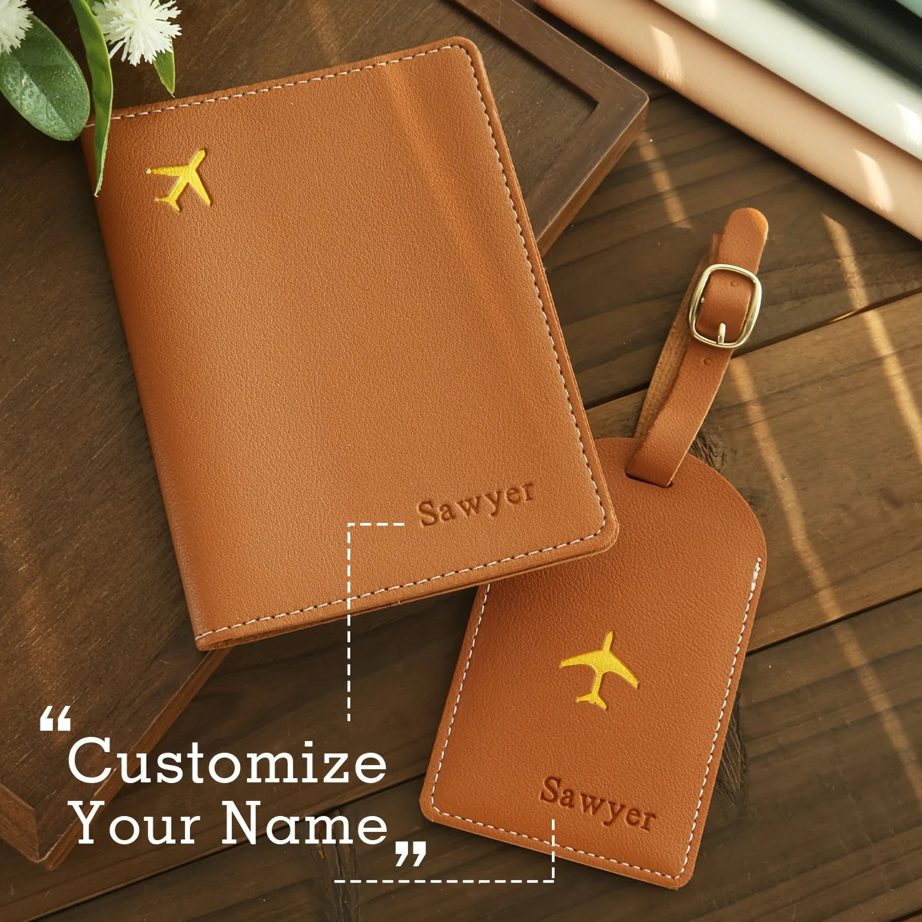 Personalized Artificial Leather Passport Holder Custom Name Foldable Lightweight Luggage Tag Ideal for Outings and Travel Gifts - The Shop At Crown Perth