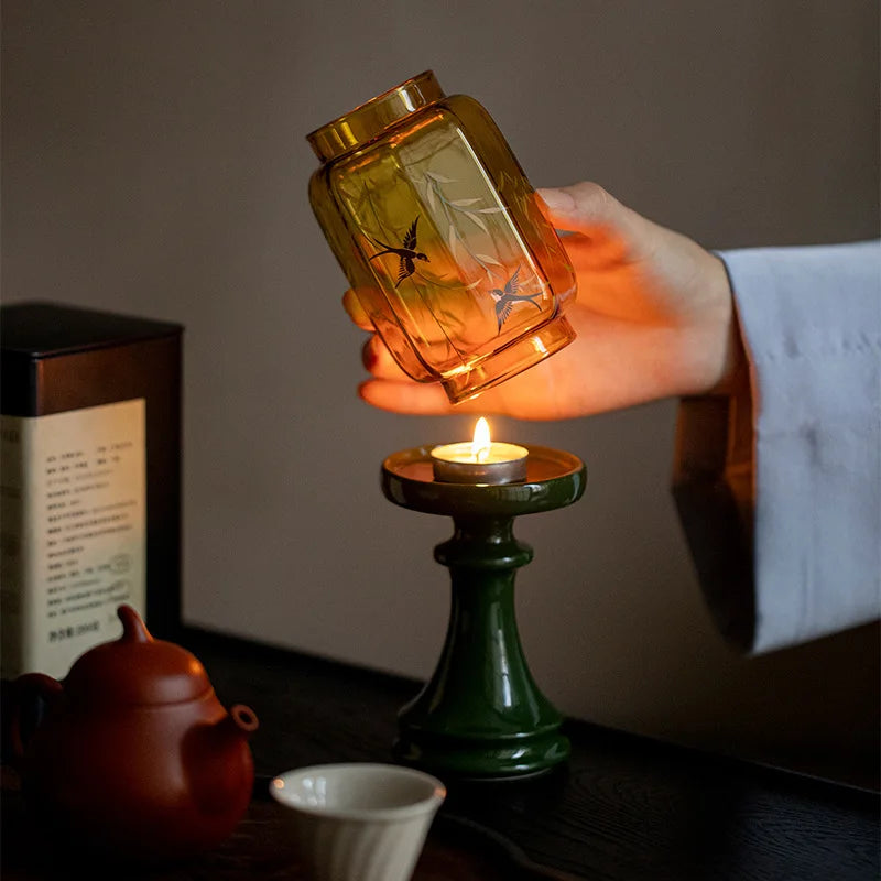 Ruili Emerald Liuyan Candle Holder Tea Ceremony Accessories Tea Party Atmosphere High Value Ornament Scented Candle Holder - The Shop At Crown Perth