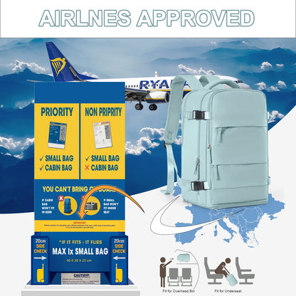 Women Men Hand Luggage Backpack Business College Laptop Travel Backpack Waterproof Carry on mochila viaje cabina avion 40x20x25 - The Shop At Crown Perth