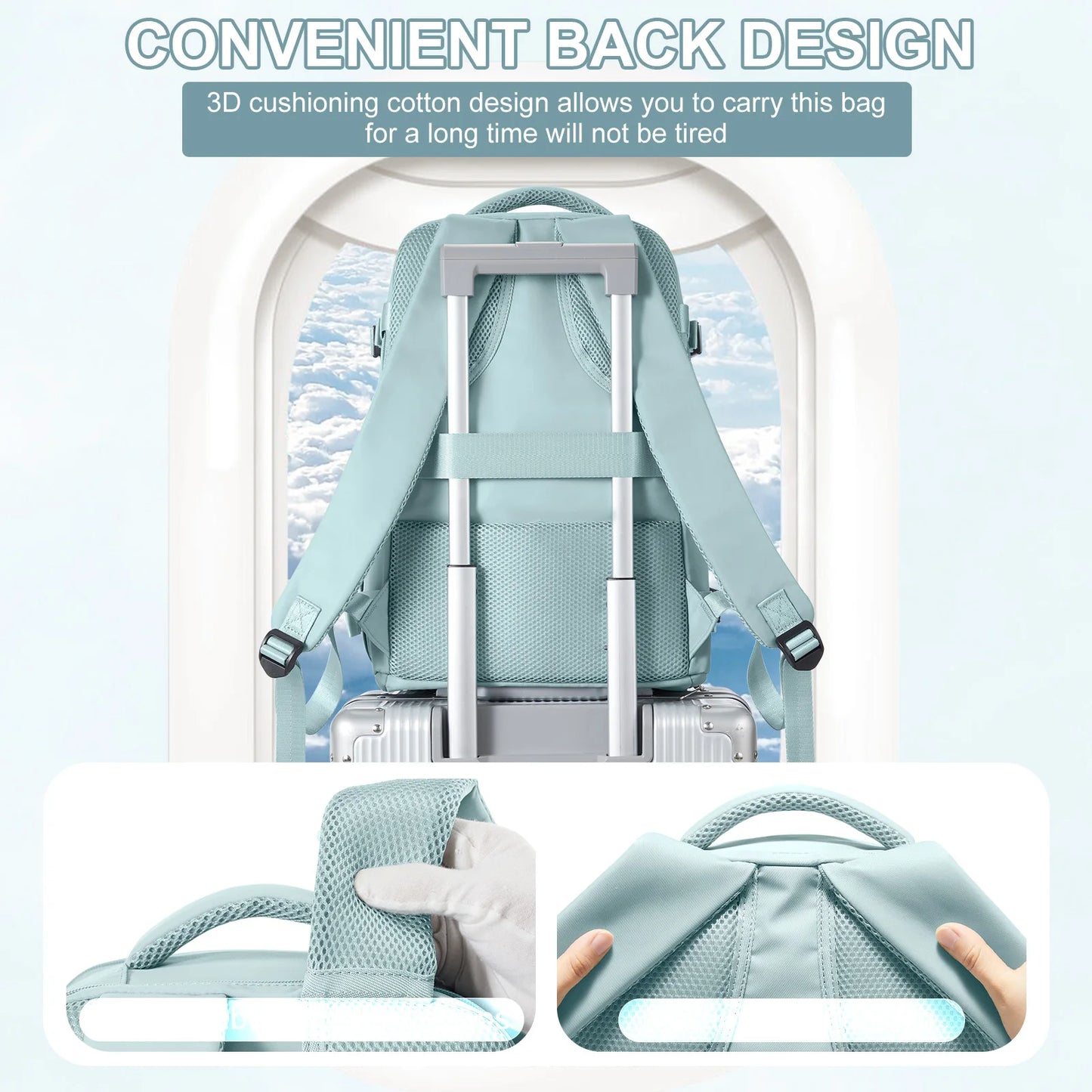 Women Men Hand Luggage Backpack Business College Laptop Travel Backpack Waterproof Carry on mochila viaje cabina avion 40x20x25 - The Shop At Crown Perth