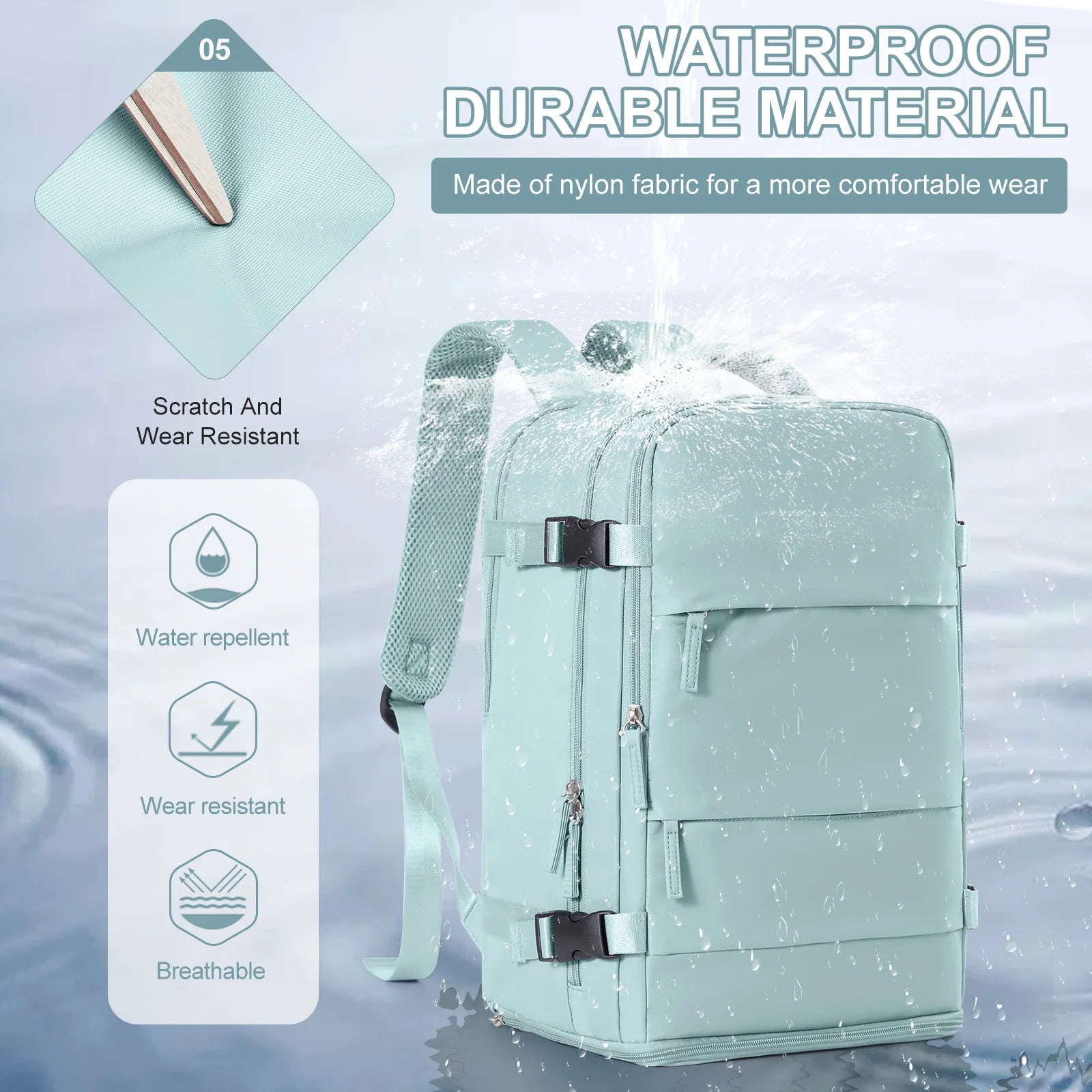 Women Men Hand Luggage Backpack Business College Laptop Travel Backpack Waterproof Carry on mochila viaje cabina avion 40x20x25 - The Shop At Crown Perth