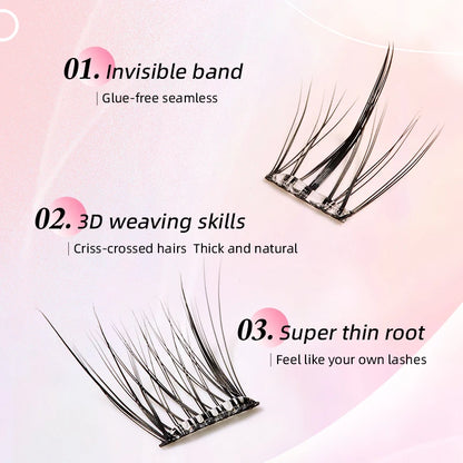Yelix Self-adhesive Glue Free False Eyelashes Reusable DIY Segmented DIY Lashes Clusters No Glue Needed Natural Soft Lashes - The Shop At Crown Perth