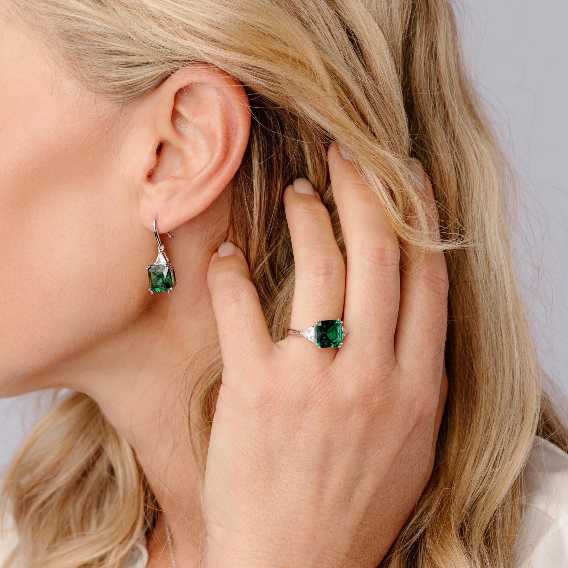 Sybella Lottie Green Square Ring - The Shop At Crown Perth